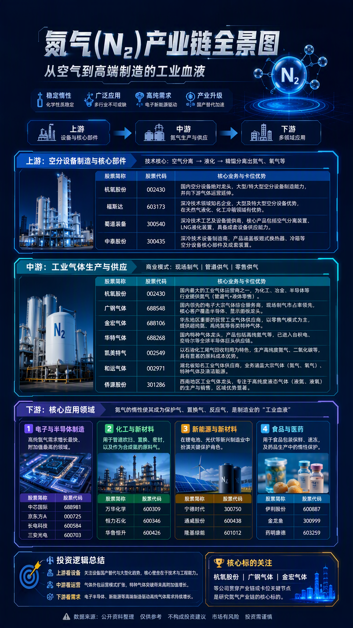 【现货异动】氮气30天上涨42.27%！食品电子需求回暖+装置检修供应收紧	，液氮报价飙升